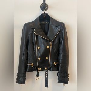 Balmain x H&M leather jacket